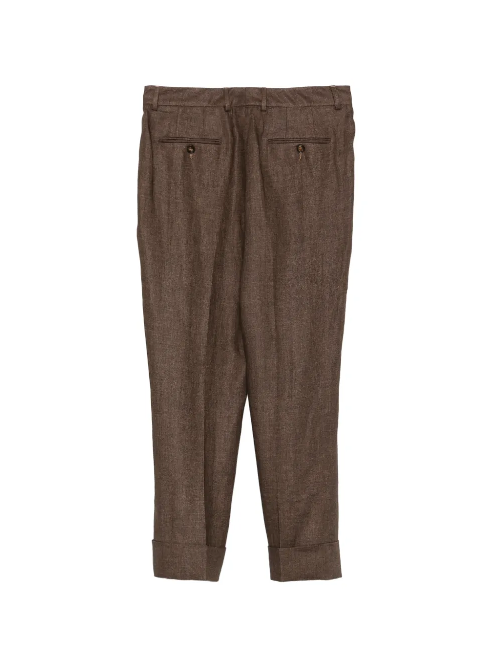 Incotex Geplooide broek met omgeslagen pijpen Bruin