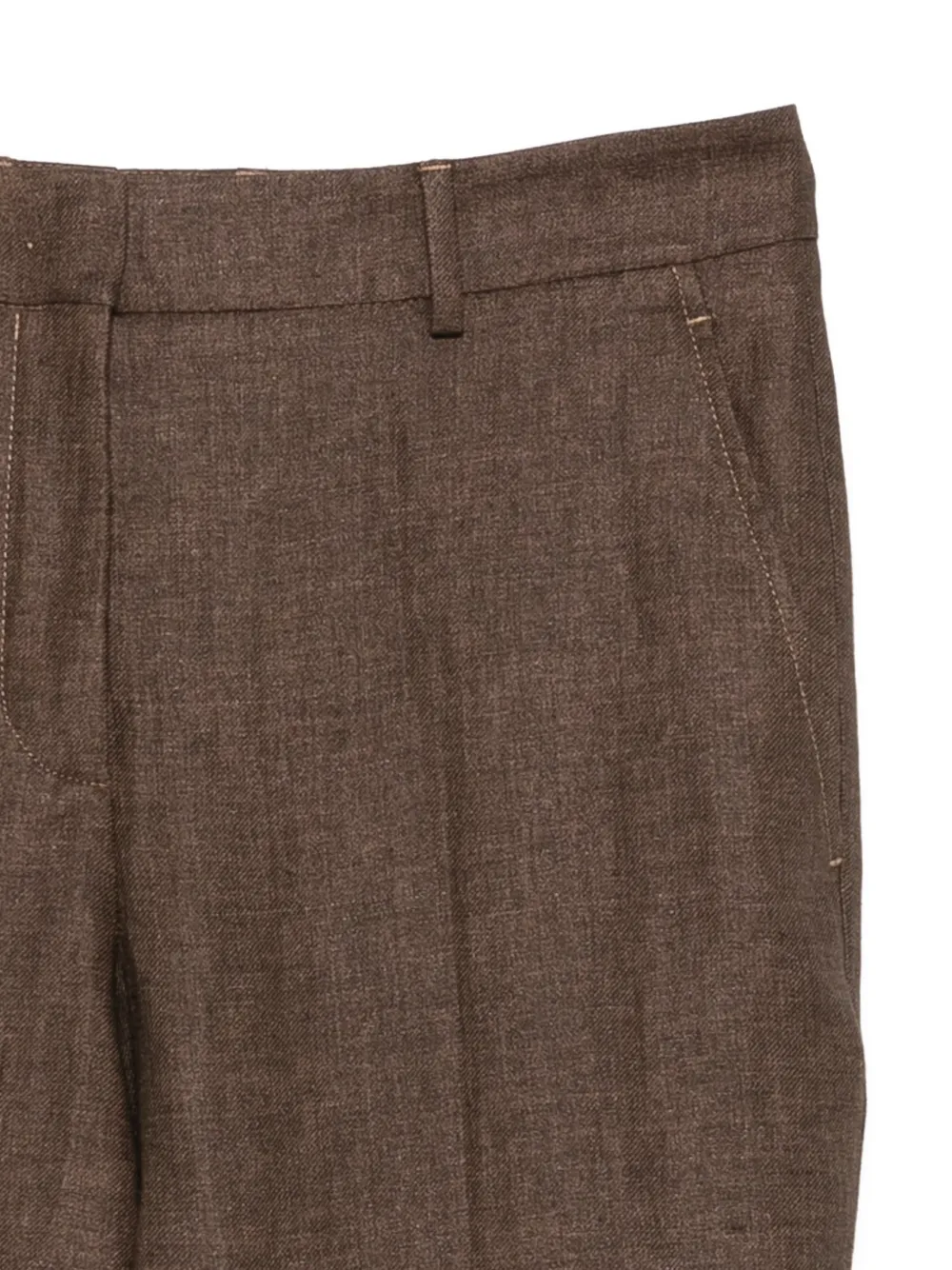 Incotex Geplooide broek met omgeslagen pijpen Bruin