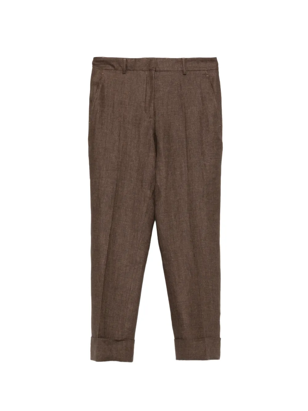 Incotex pressed-crease turned-up trousers - Marrone