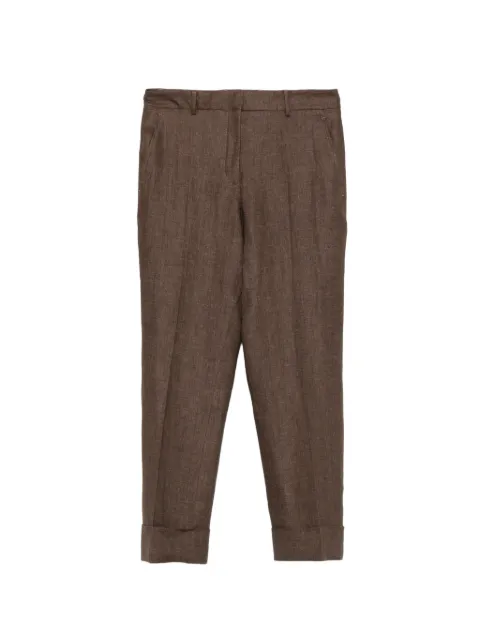 Incotex pressed-crease turned-up trousers