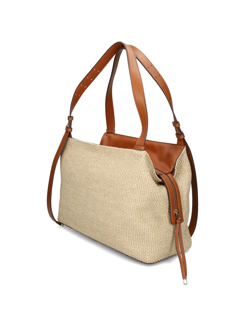 Armani Exchange Kleine geweven schoudertas Beige