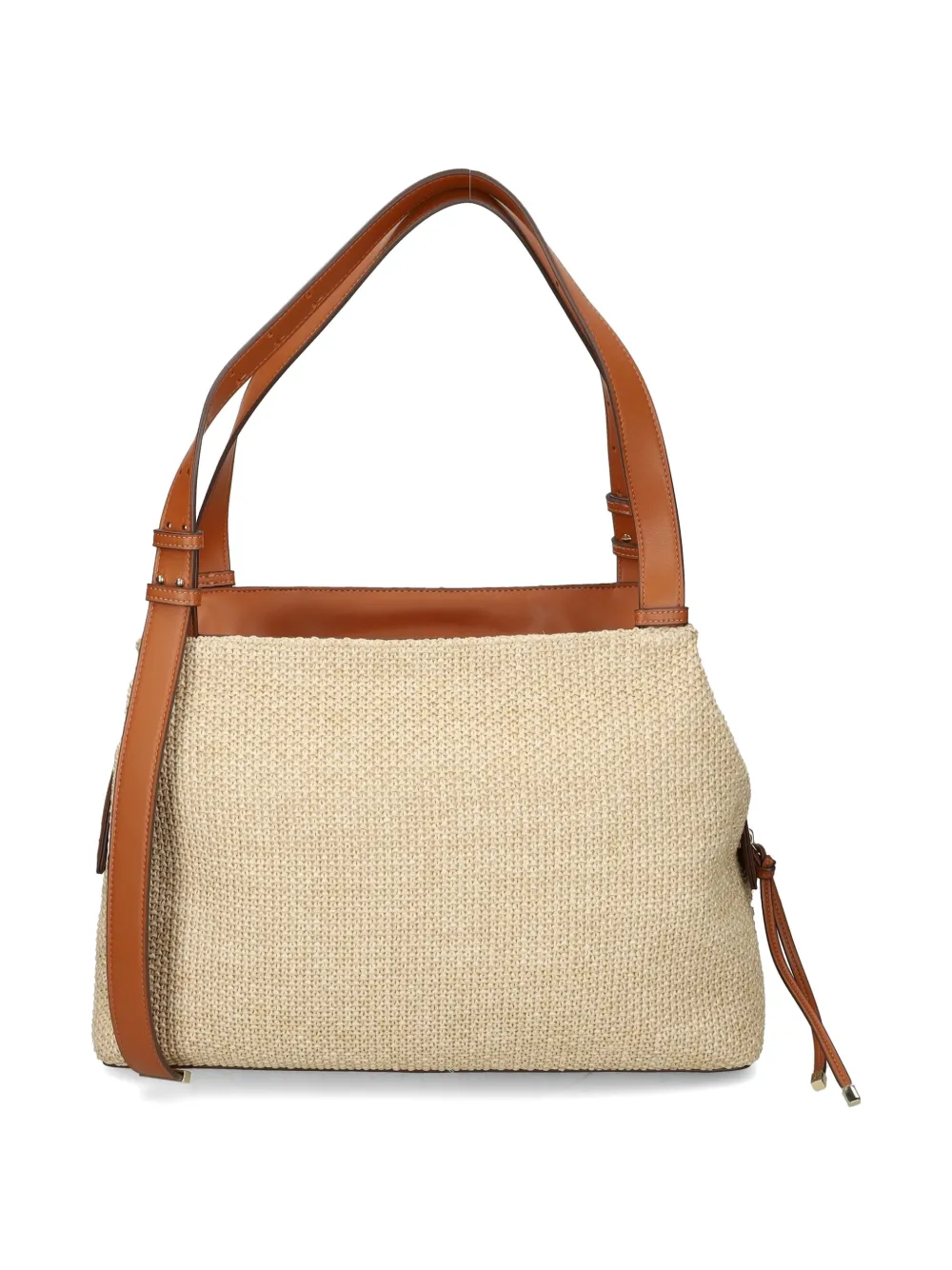 Armani Exchange Kleine geweven schoudertas Beige