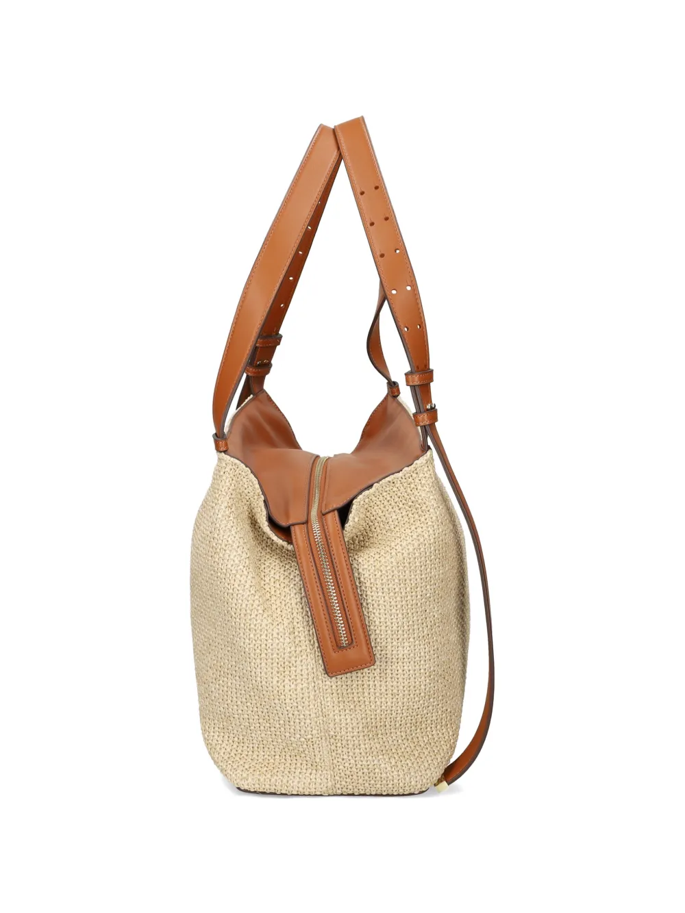 Armani Exchange Kleine geweven schoudertas Beige