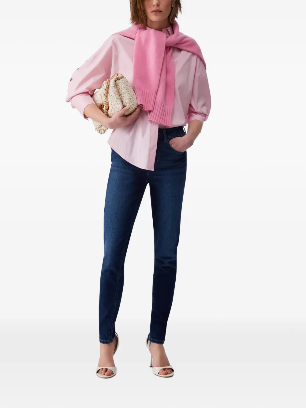 LIU JO Popeline blouse met studs Roze