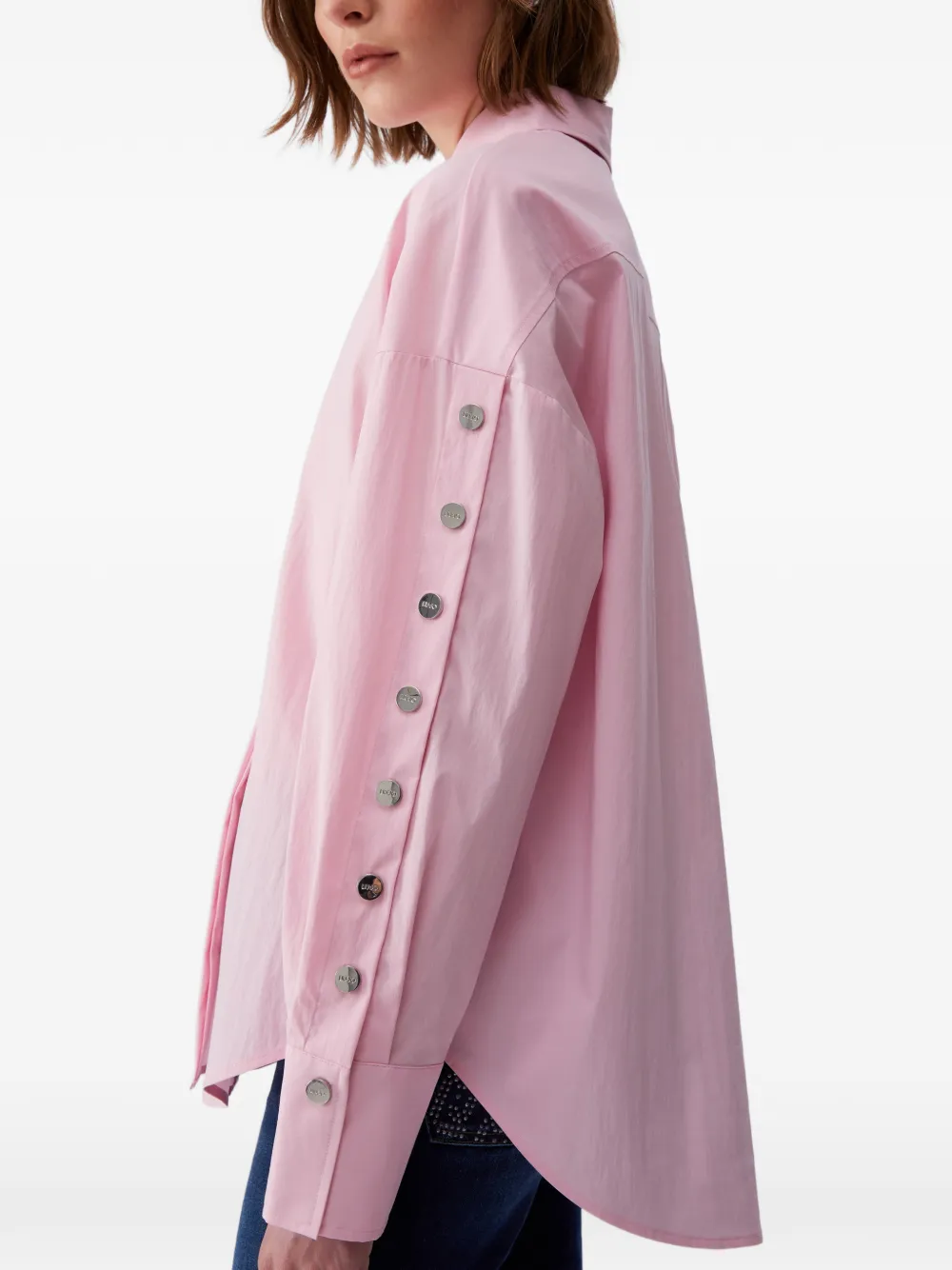 LIU JO Popeline blouse met studs Roze