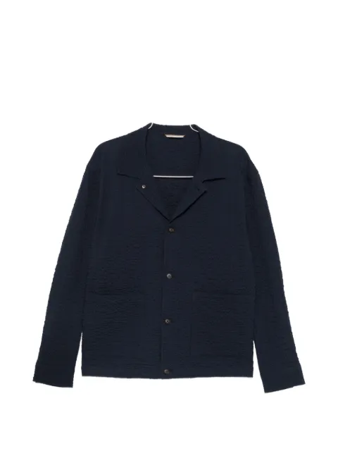 BOSS seersucker notched-lapel jacket