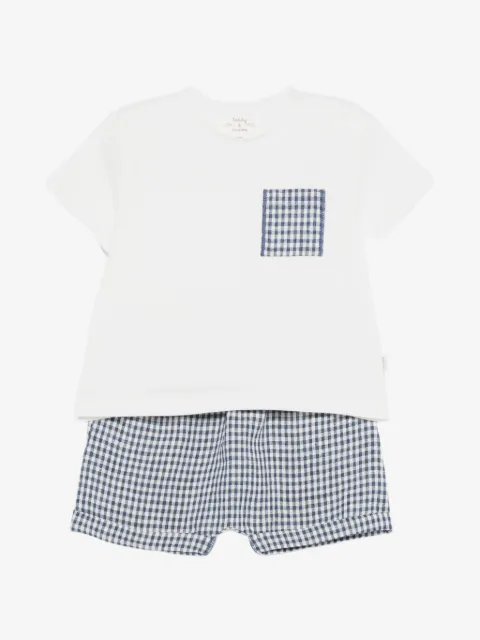 TEDDY & MINOU gingham-check T-shirt and shorts set