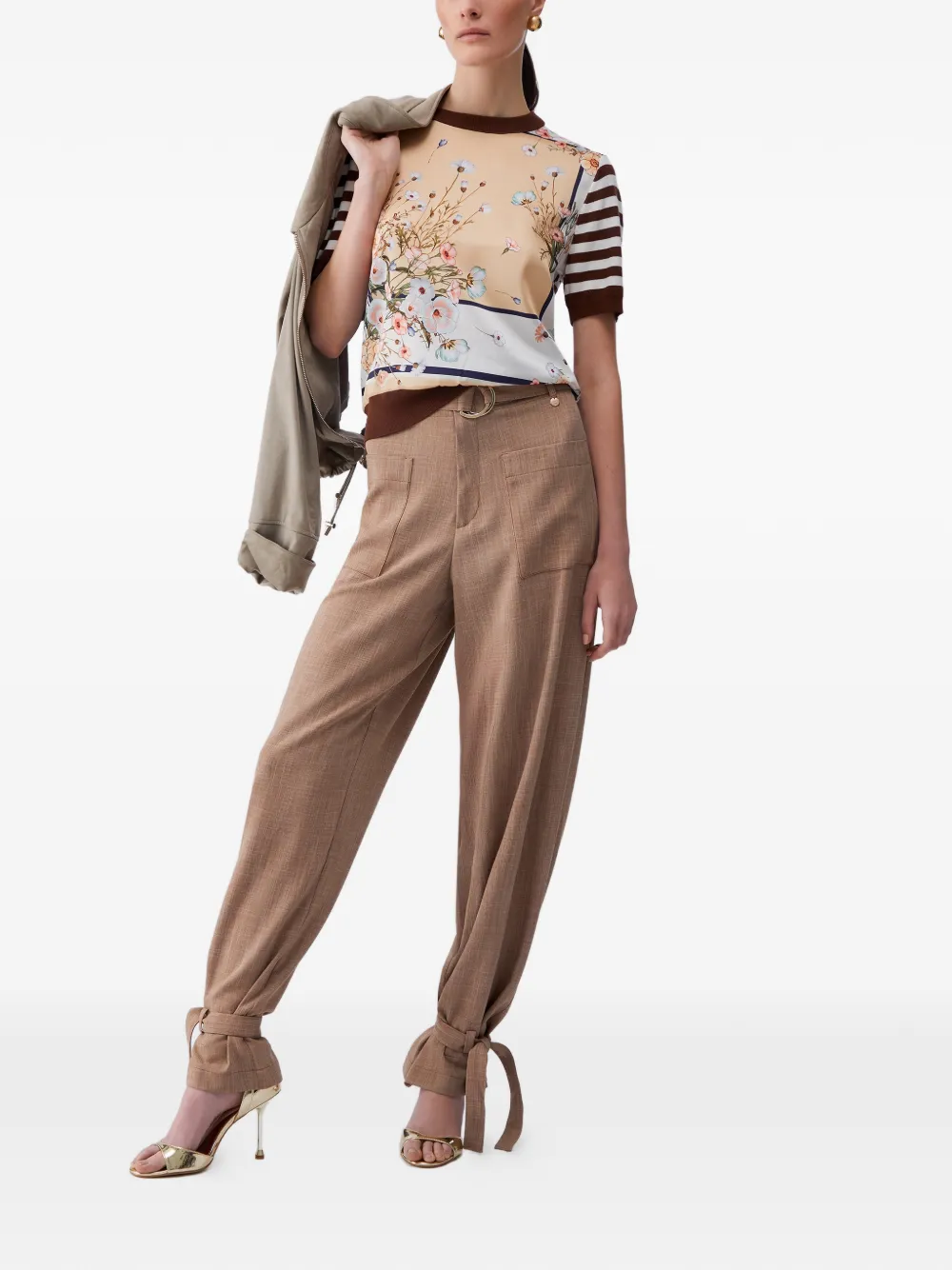 LIU JO Broek met ceintuur Beige