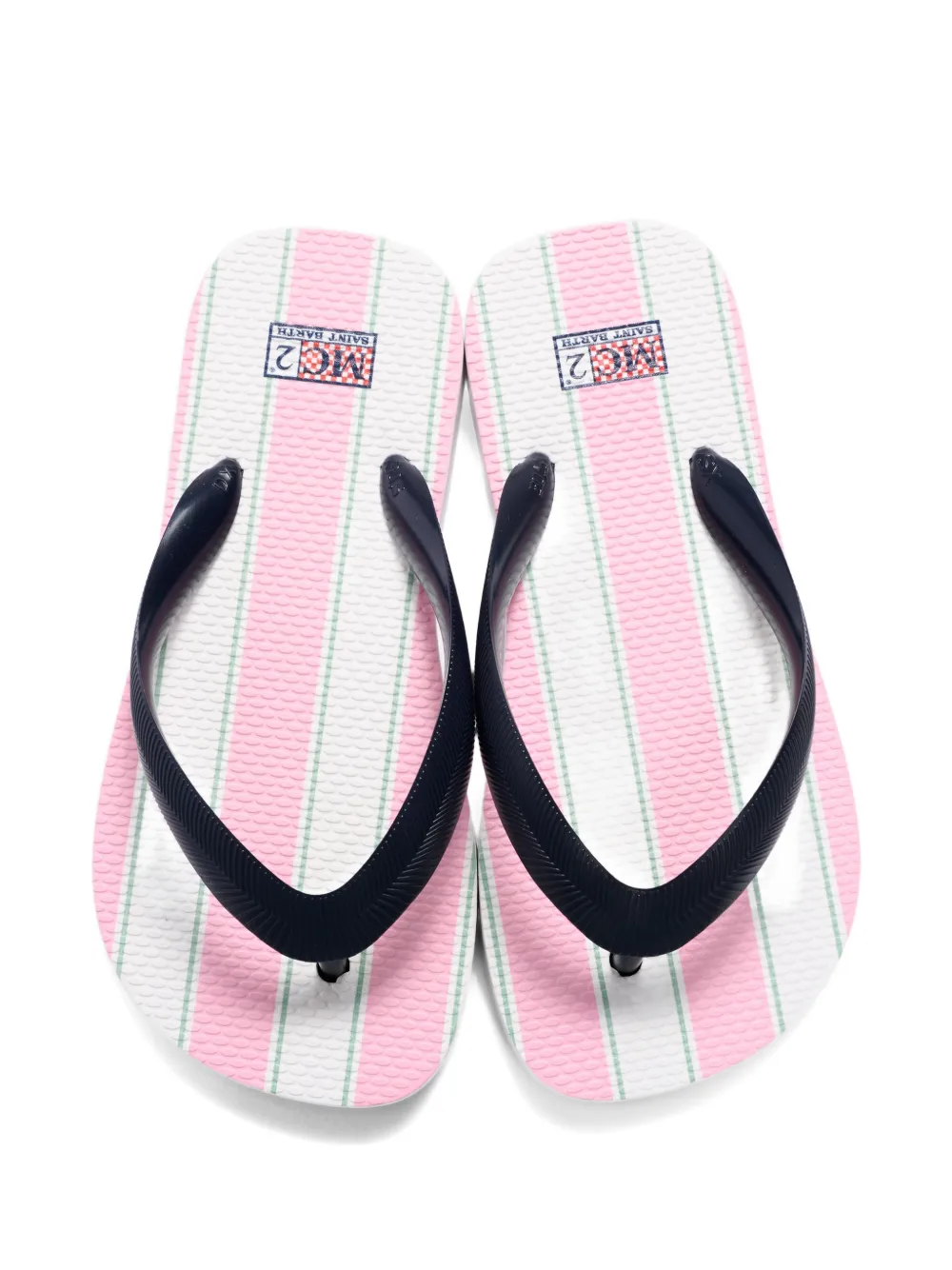MC2 Saint Barth Kids Gestreepte teenslippers Roze