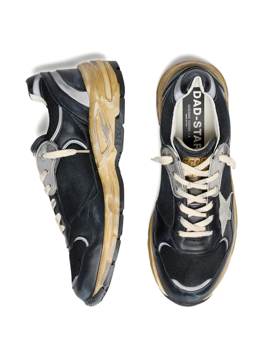Golden Goose Dad-Star mesh en nappa sneakers met sterdetail Zwart