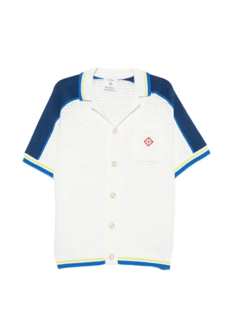 Casablanca open-knit striped-trim shirt