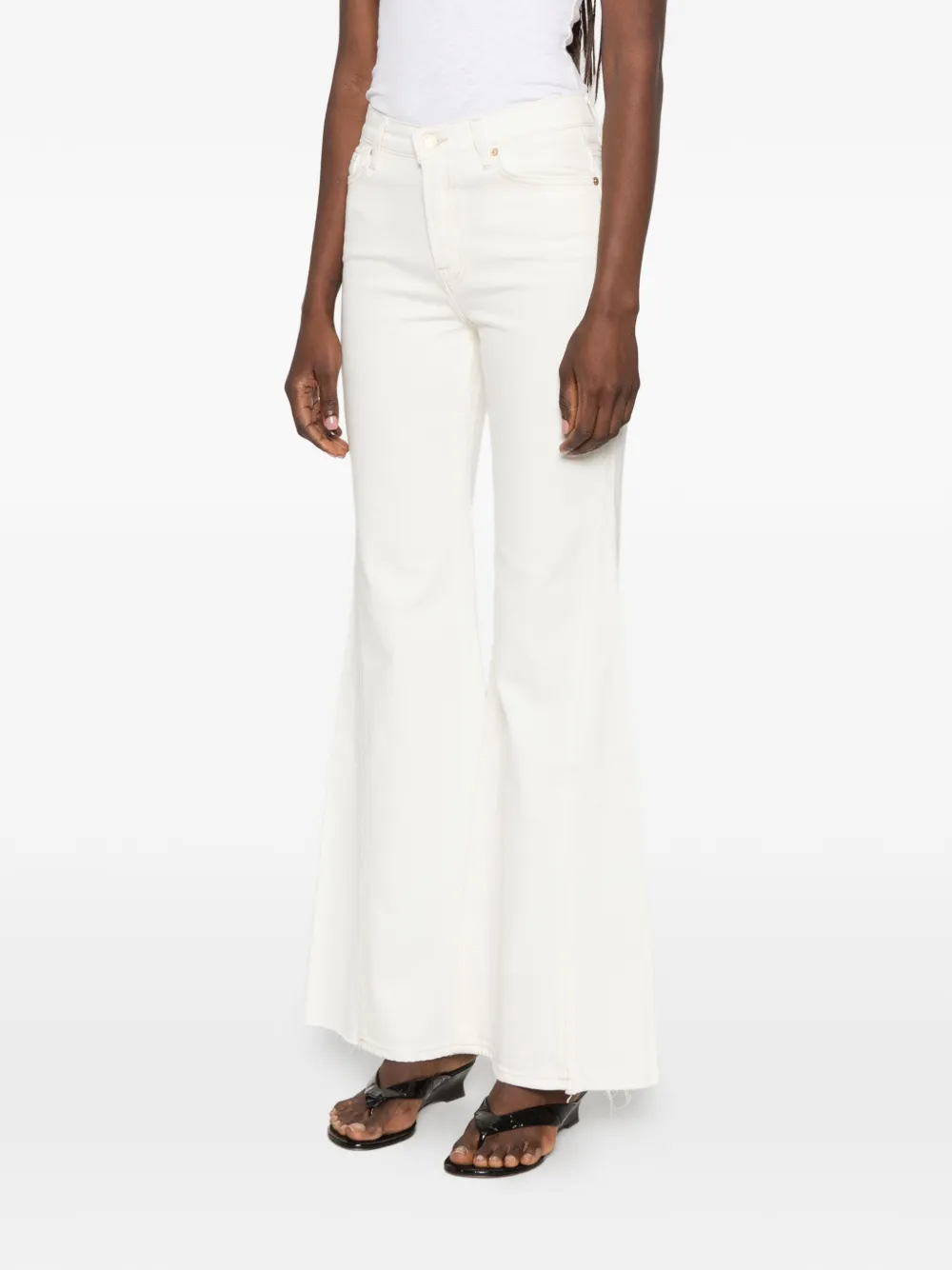 7 For All Mankind Flared jeans met vijf zakken Beige