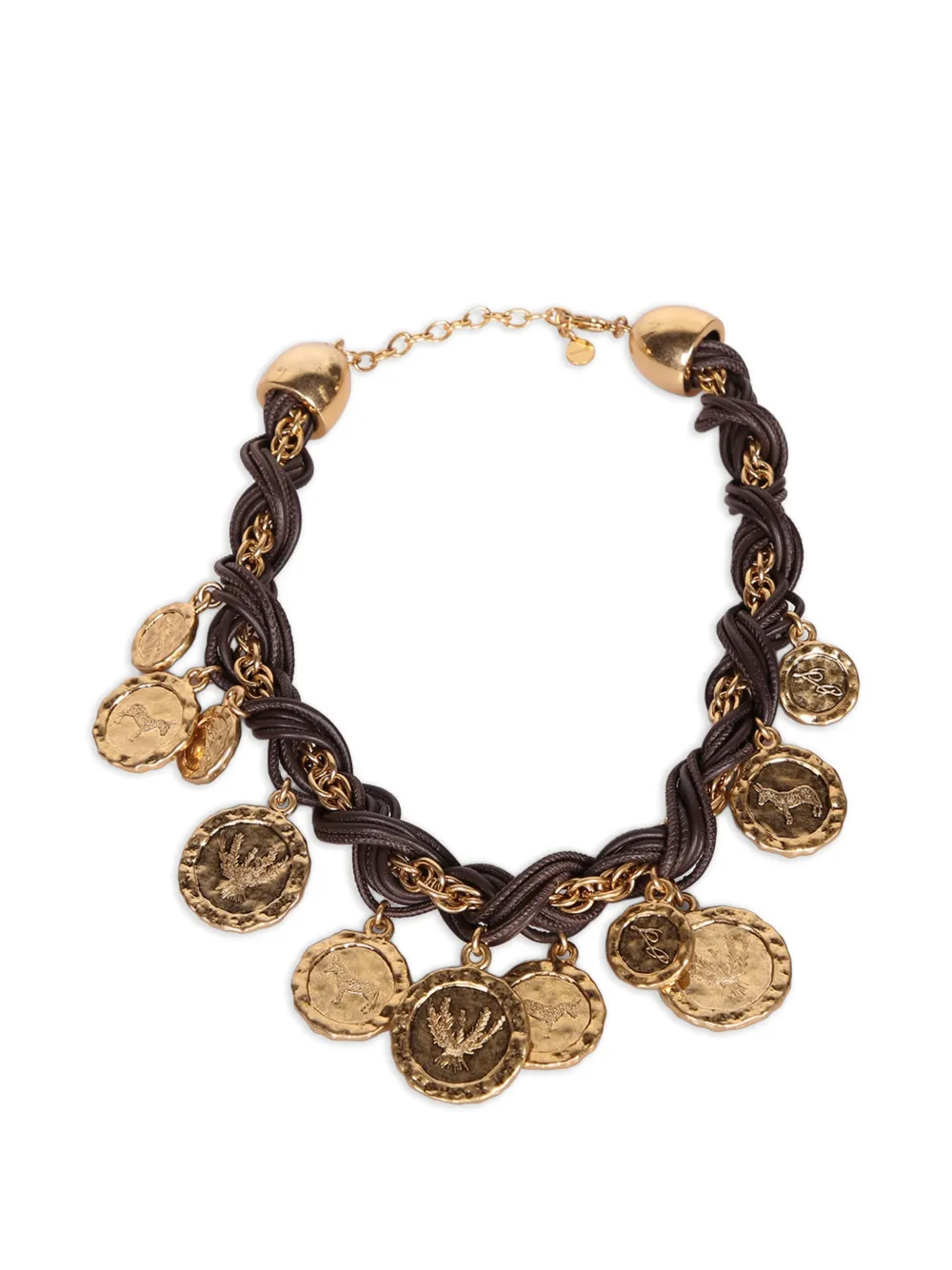 Jacquemus The Pièces coin-pendant braided necklace - Oro