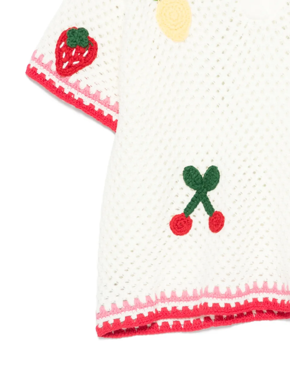  Mc2 Saint Barth Kids Top Pixie De Ganchillo - Blanco 