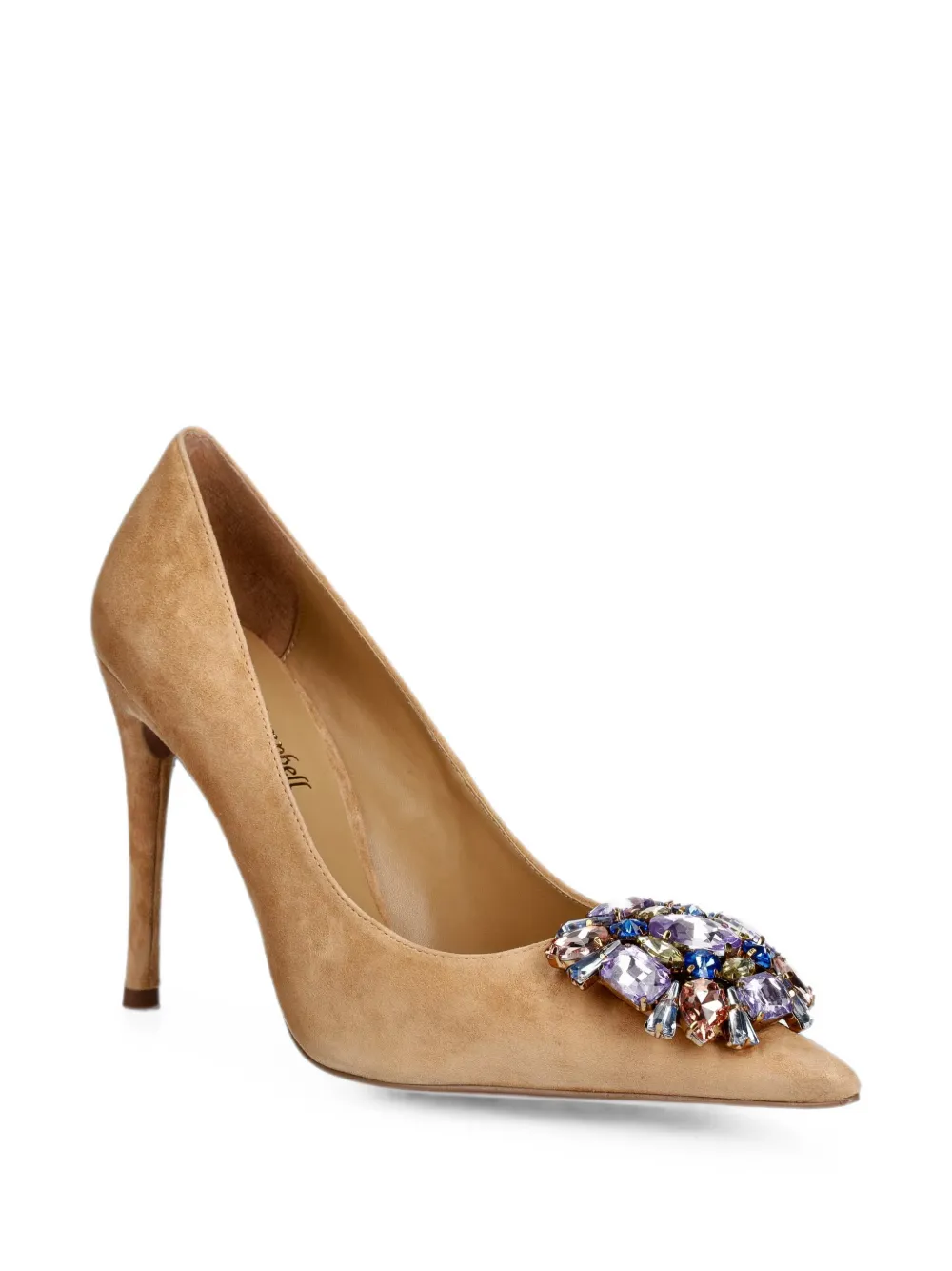 Jeffrey Campbell Maritsa crystal-embellished pointed-toe pumps Beige
