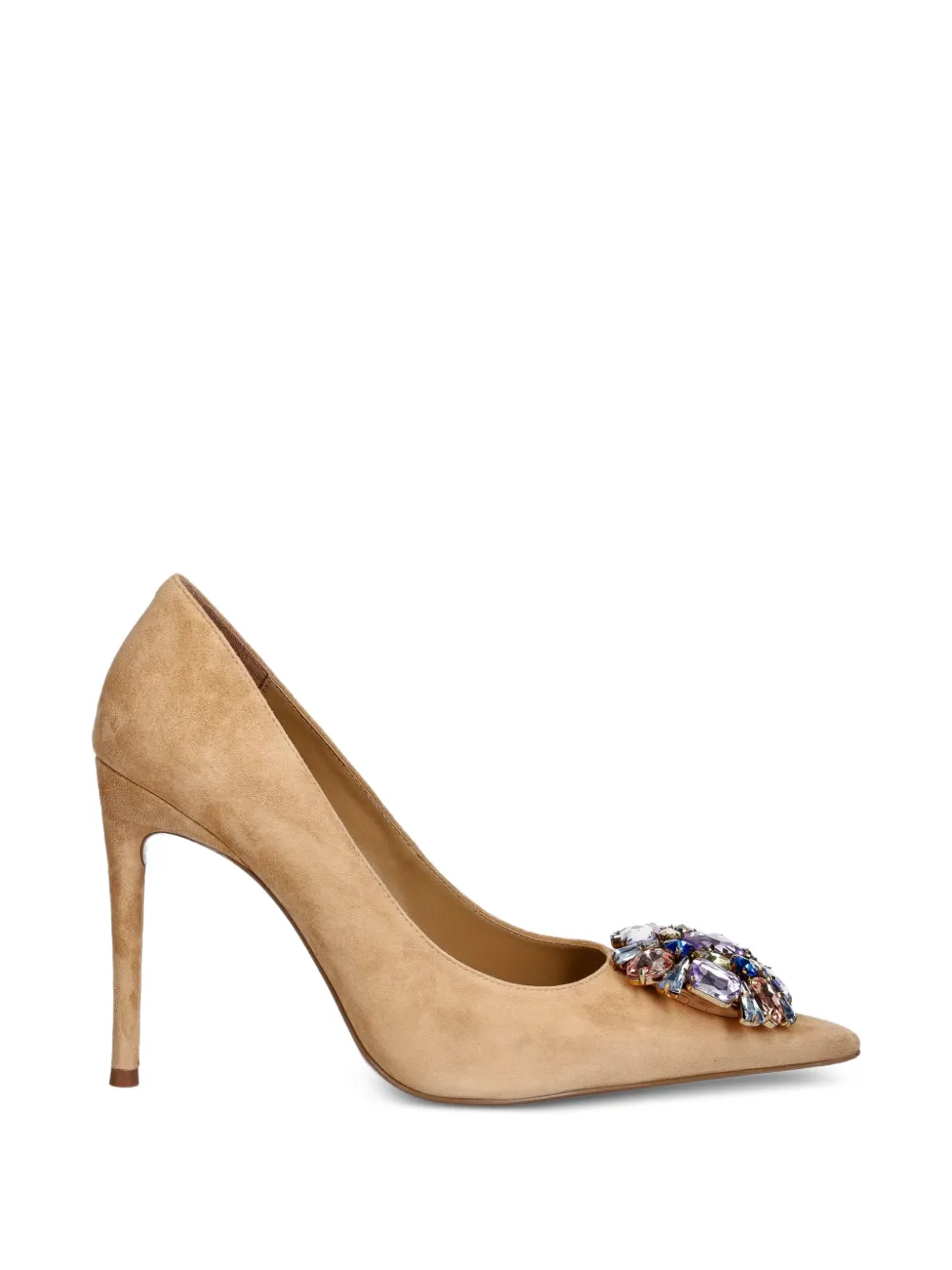Jeffrey Campbell Maritsa crystal-embellished pointed-toe pumps Beige