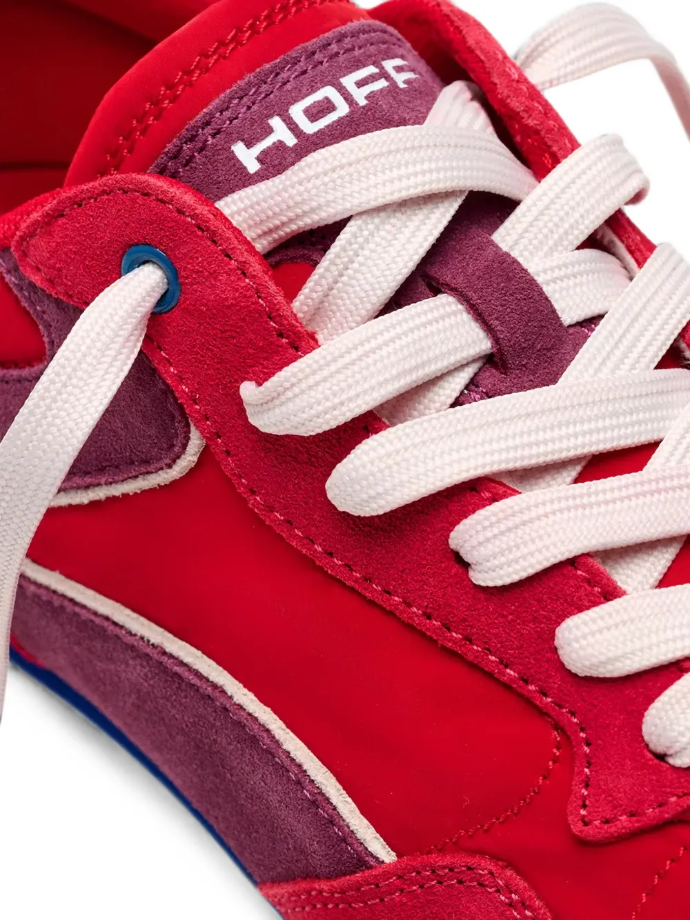 Hoff City Dopamine panelled suede-trimmed sneakers Rood