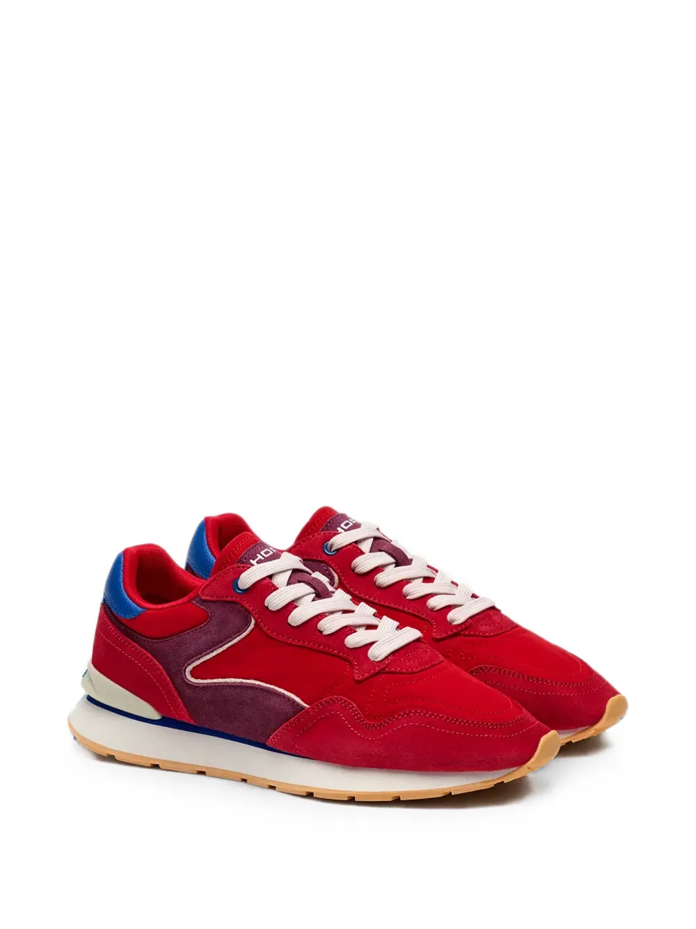 Hoff City Dopamine panelled suede-trimmed sneakers Rood