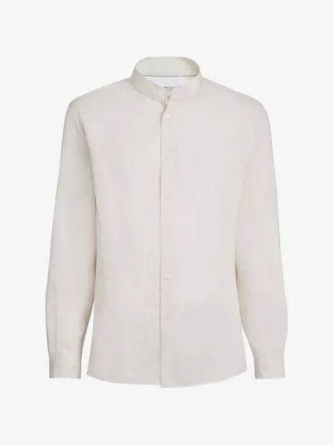 Brunello Cucinelli Camicia in lino Easy Fit con collo alla coreana