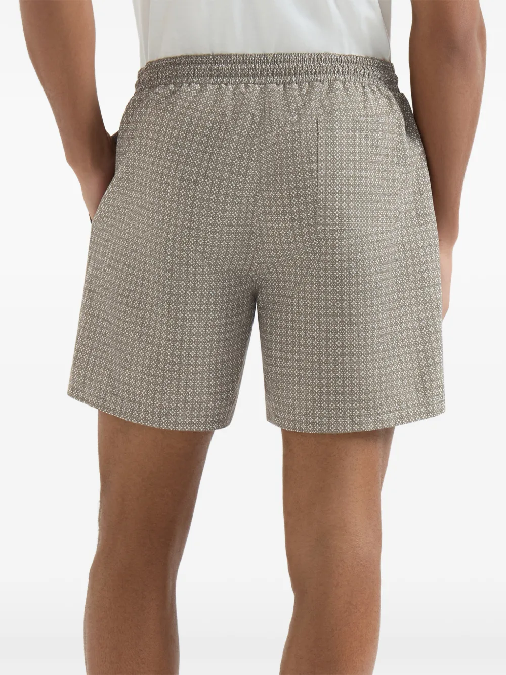 Brunello Cucinelli Nylon zwembroek met bloemenprint Beige