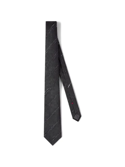 Brunello Cucinelli  slubbed stripes silk and cotton tie