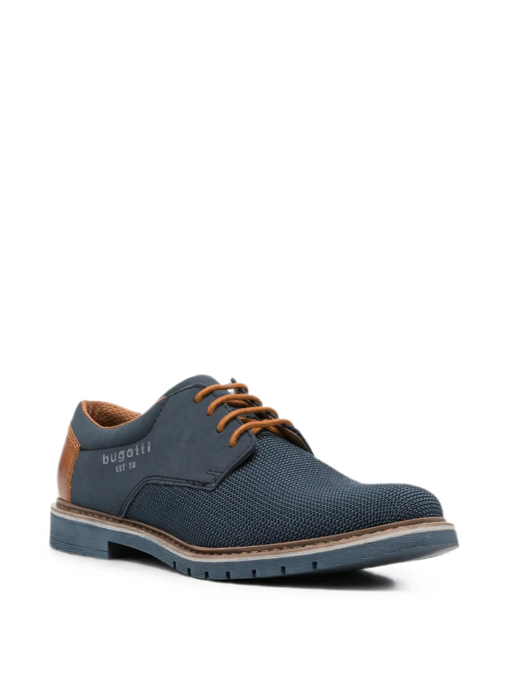 Bugatti panelled lace-up derby shoes Blauw