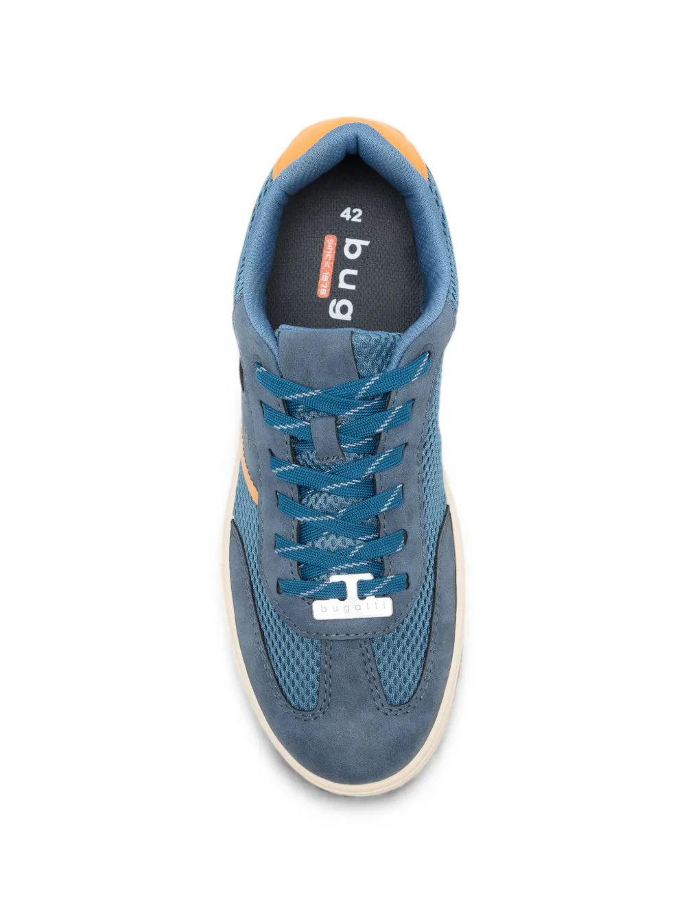 Bugatti mesh-panelled lace-up sneakers Blauw