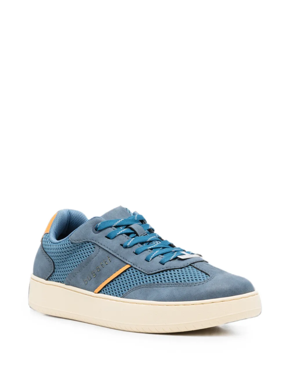 Bugatti mesh-panelled lace-up sneakers Blauw