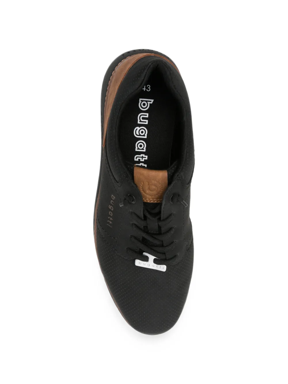 Bugatti perforated panelled sneakers Zwart