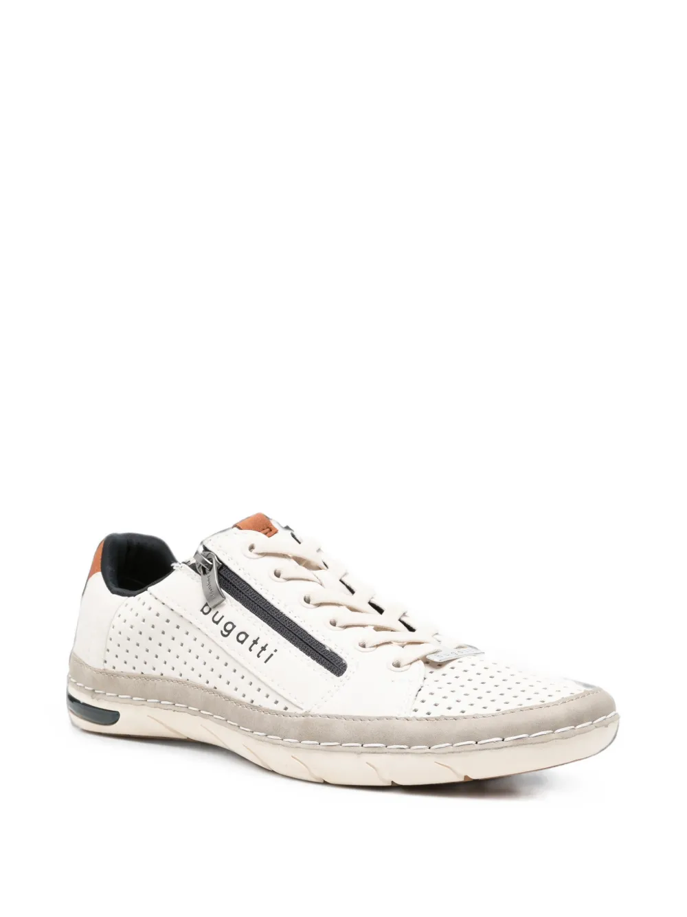 Bugatti perforated side-zip sneakers Wit