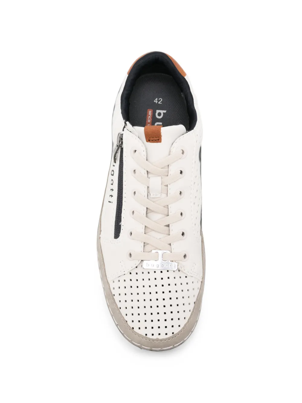 Bugatti perforated side-zip sneakers Wit