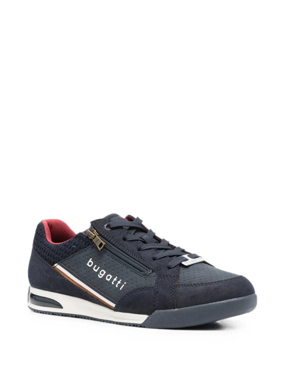 Bugatti logo-print zip-detail sneakers Blauw