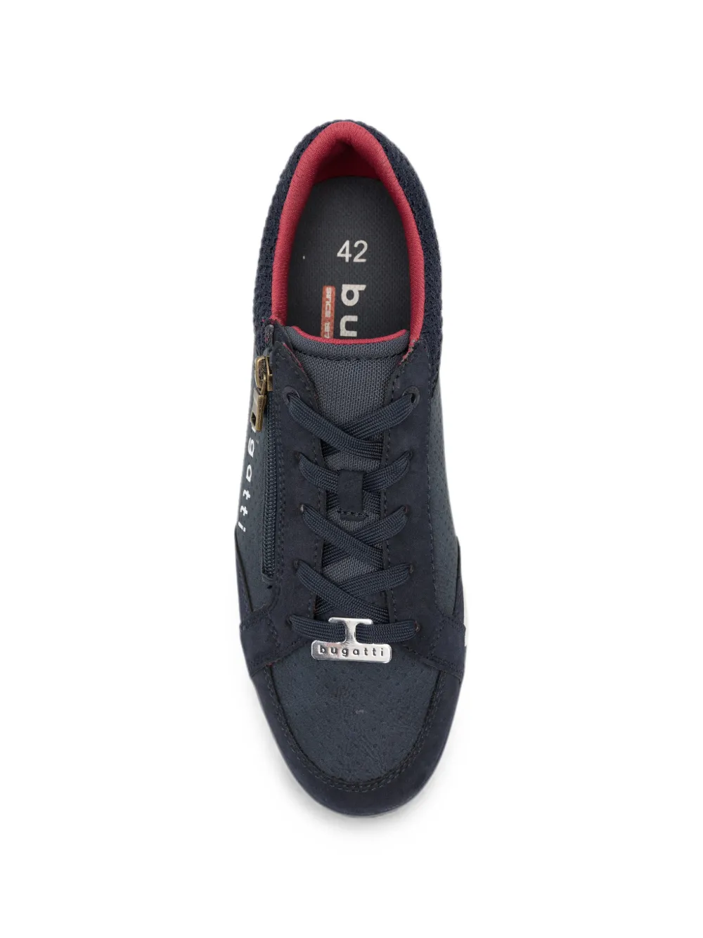 Bugatti logo-print zip-detail sneakers Blauw