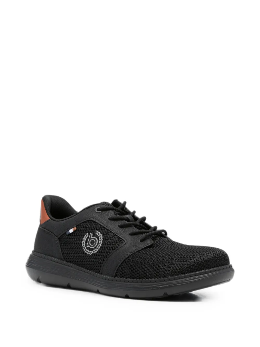 Bugatti logo-patch mesh-panel sneakers Zwart