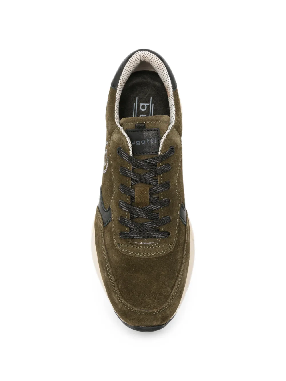 Bugatti logo-print suede sneakers Groen