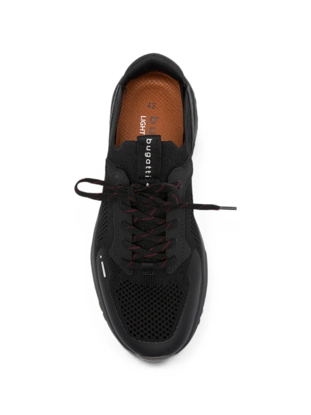 Bugatti mesh-panelled lace-up sneakers Zwart