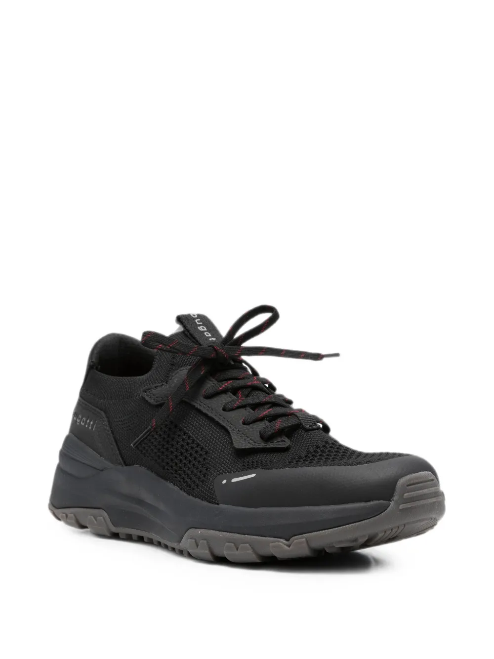 Bugatti mesh-panelled lace-up sneakers Zwart
