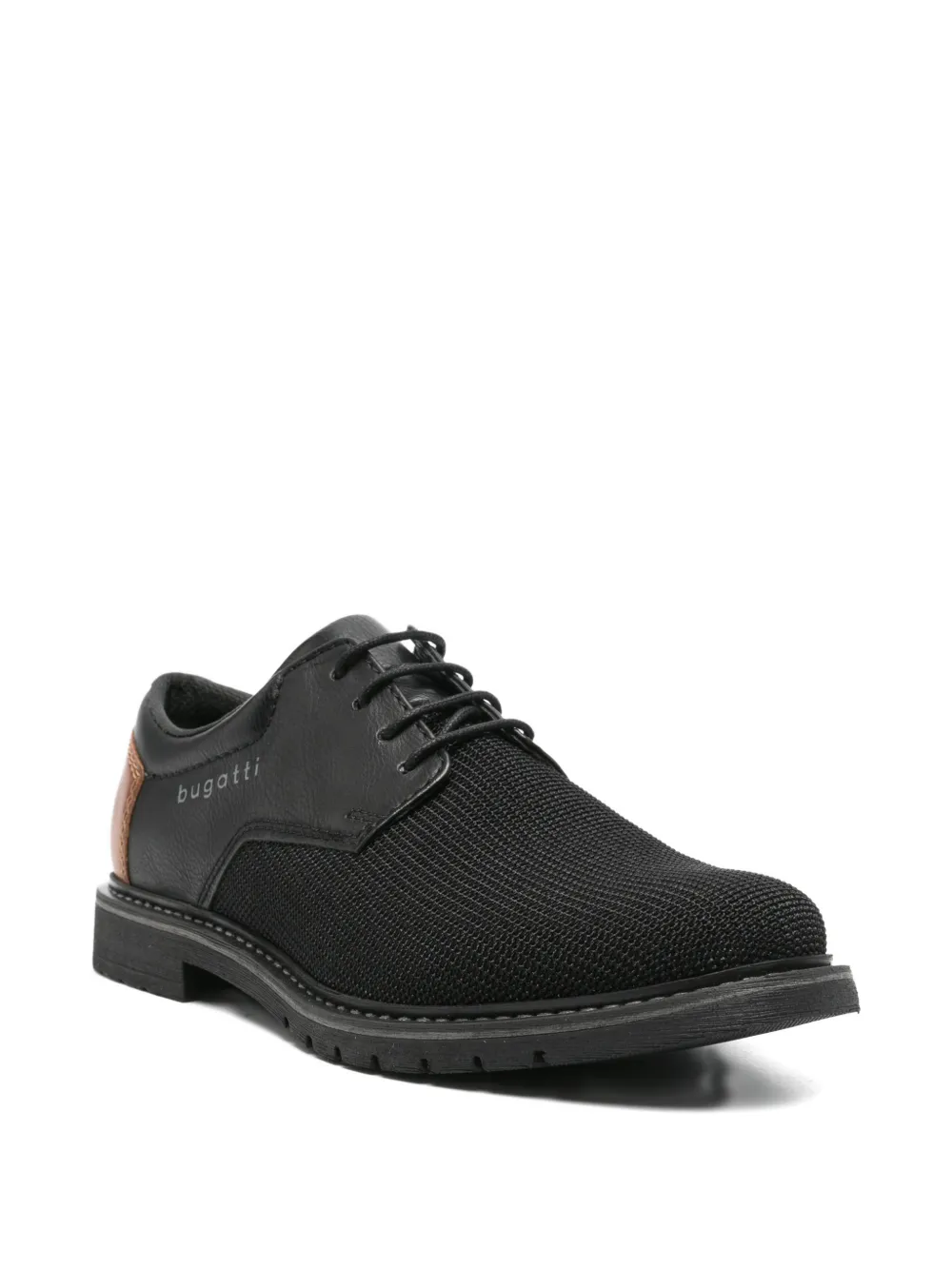 Bugatti panelled lace-up derby shoes Zwart