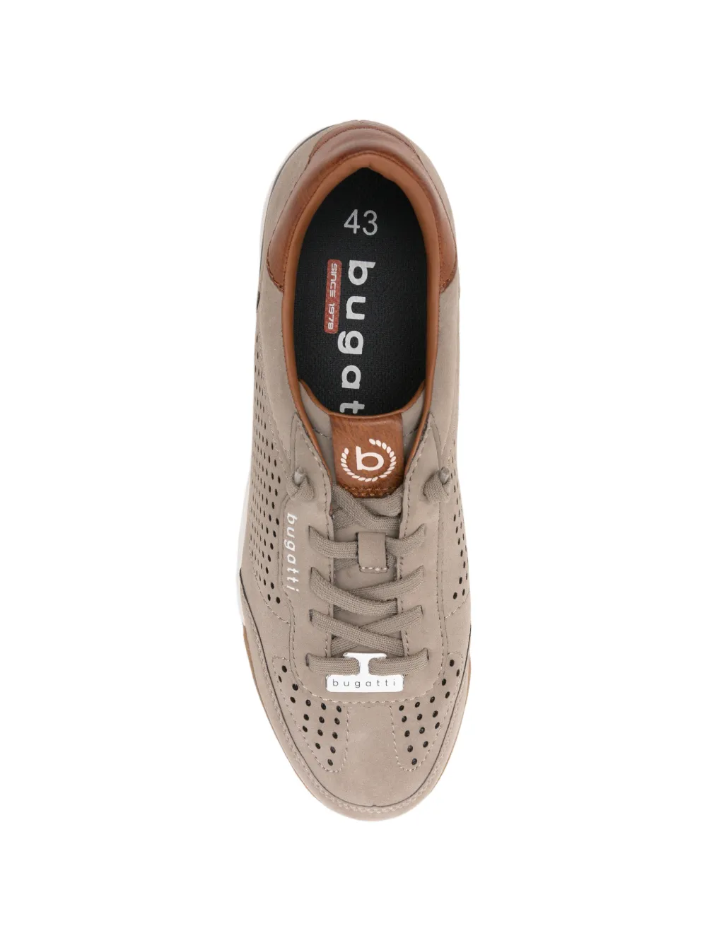 Bugatti perforated panel sneakers Beige
