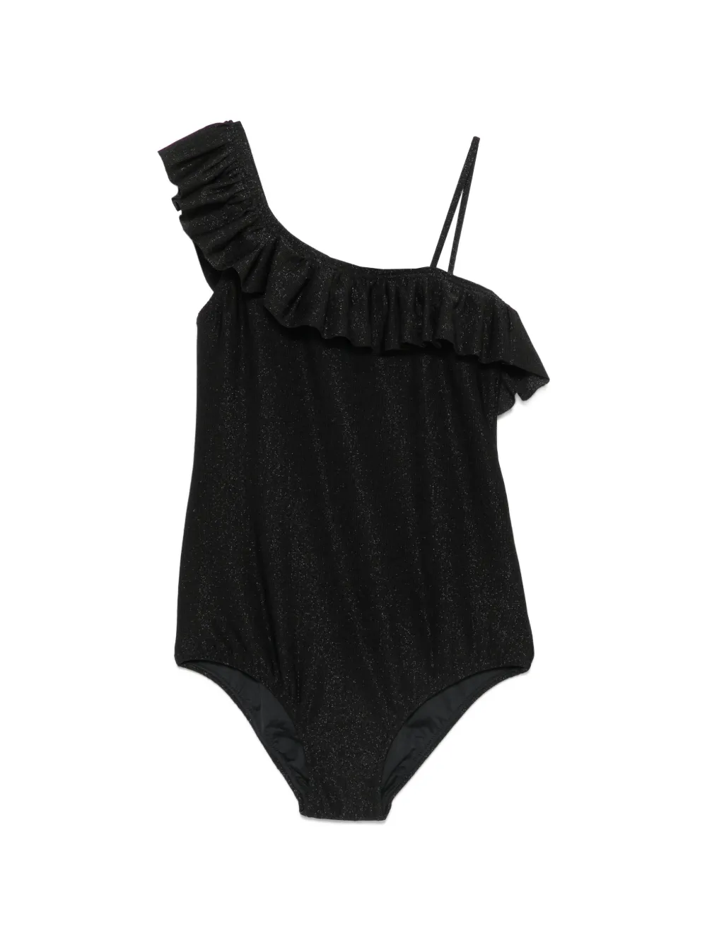 MC2 Saint Barth Kids Carin asymmetrisch badpak met ruches Zwart