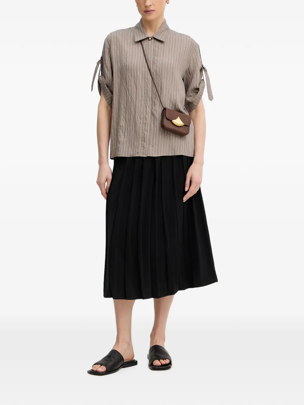 Sessùn Safara gestreepte blouse met gespdetail Bruin