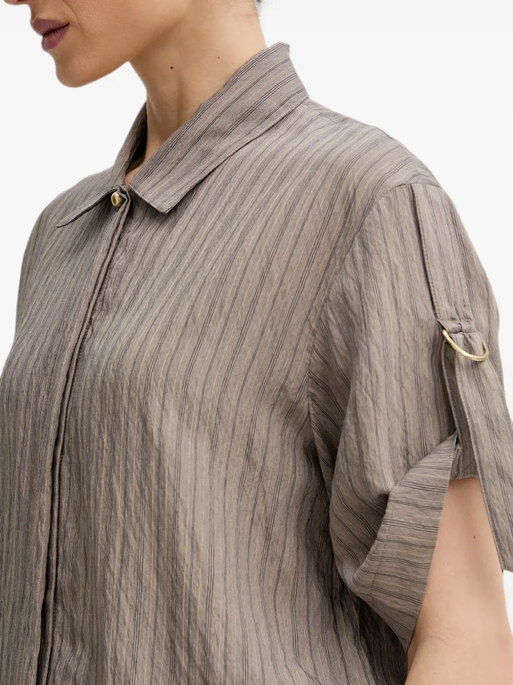 Sessùn Safara gestreepte blouse met gespdetail Bruin