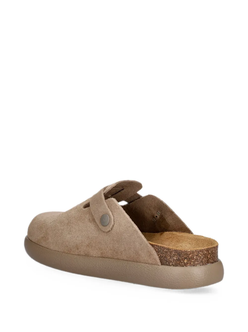 Scholl buckle-fastening suede slippers Beige