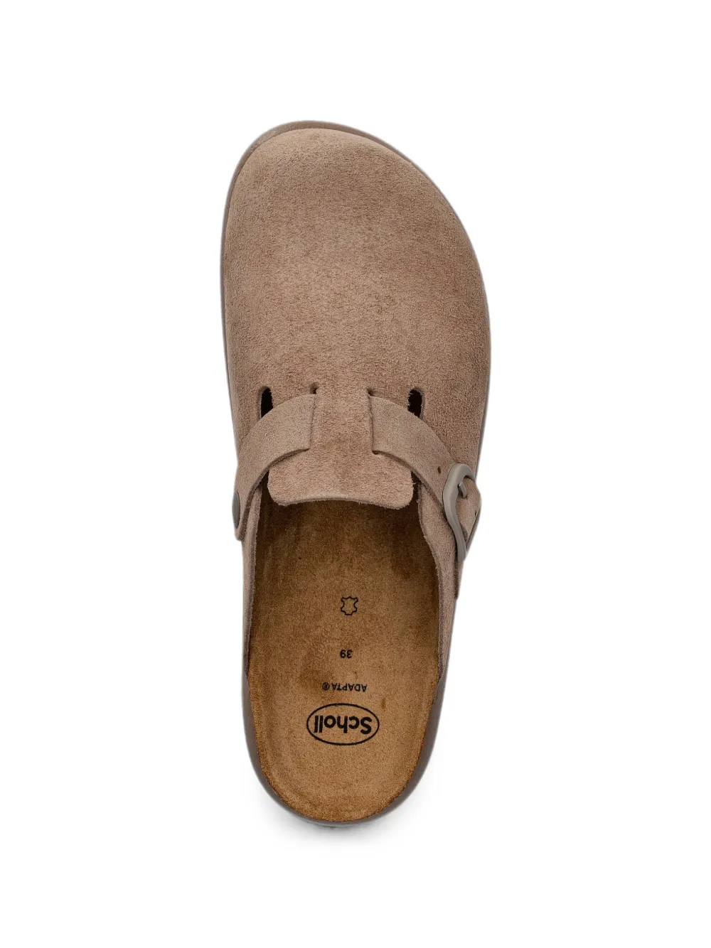 Scholl buckle-fastening suede slippers Beige