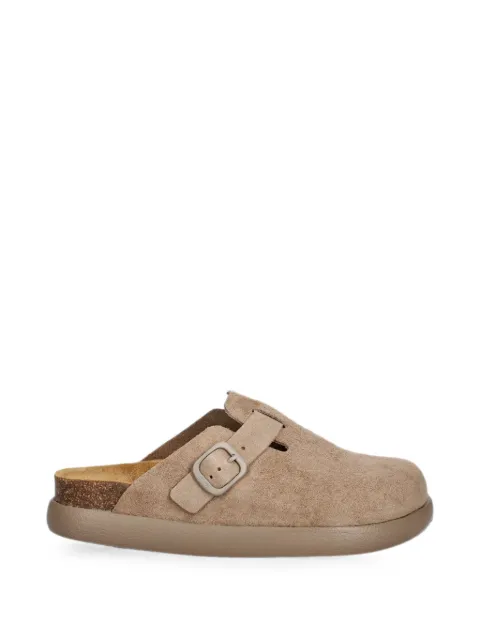 Scholl buckle-fastening suede slippers