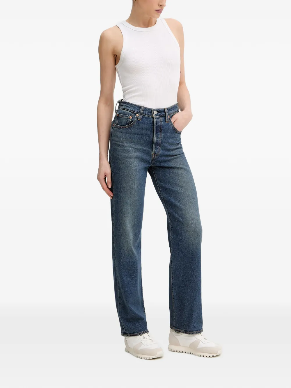 Levi's Ribcage straight-leg jeans Blauw