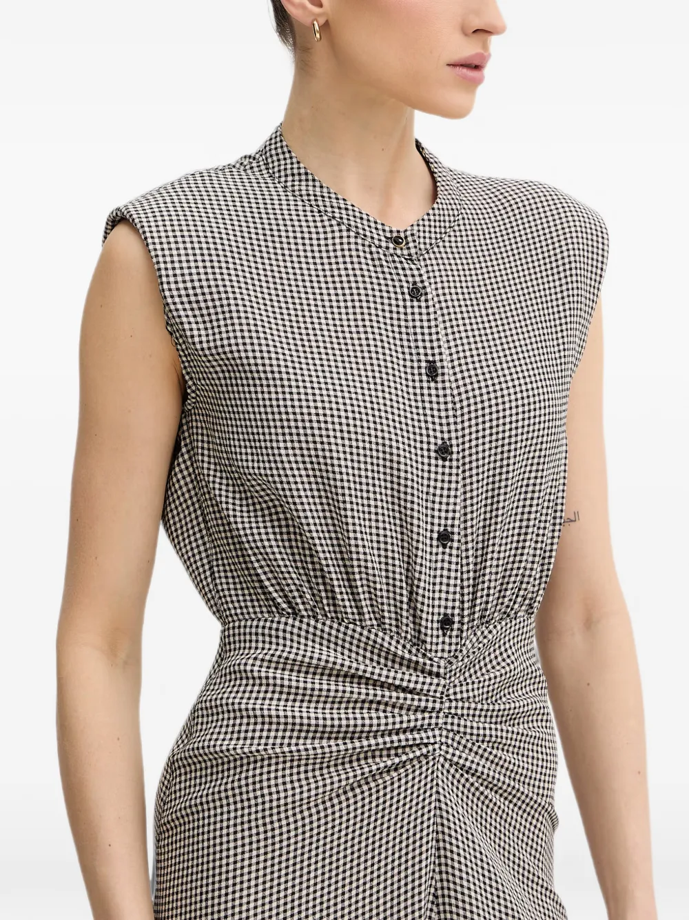 Sessùn Bellacala midi-jurk met gingham ruit Wit