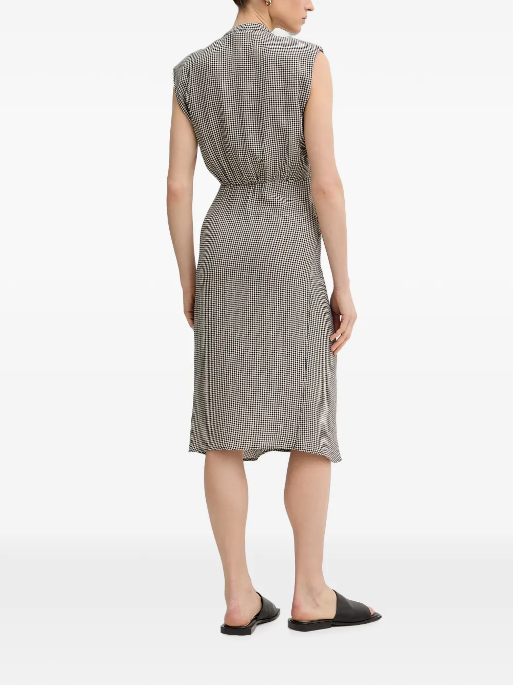 Sessùn Bellacala midi-jurk met gingham ruit Wit