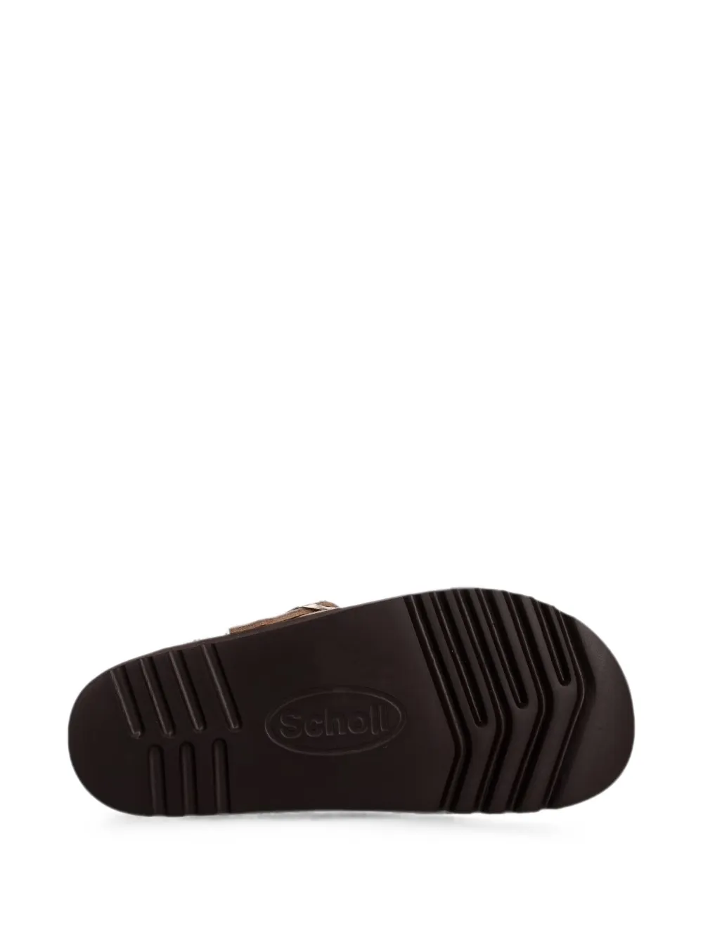 Scholl studded buckled slides Beige