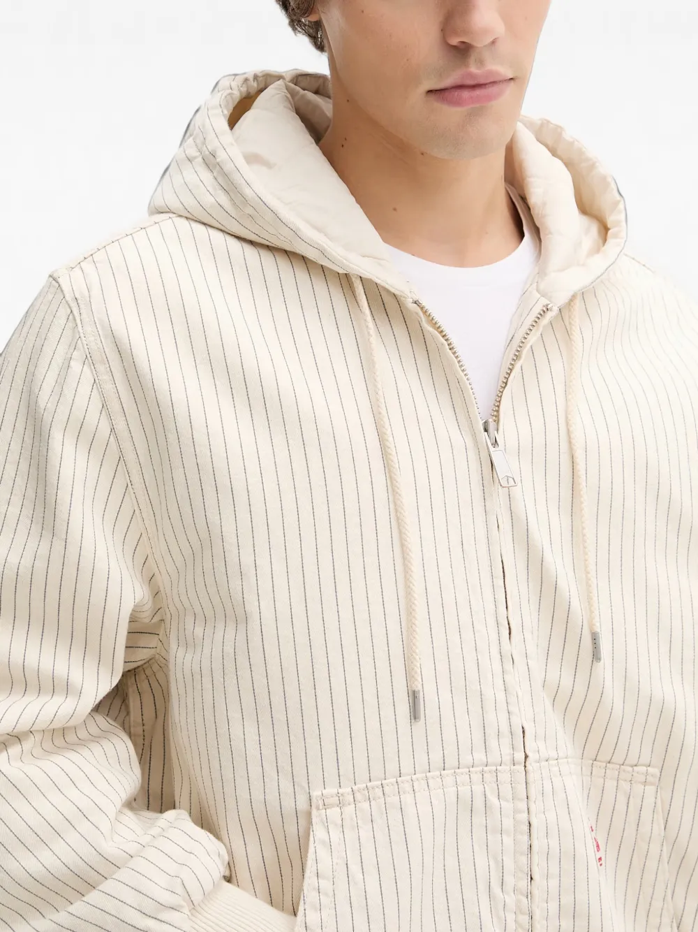 Levi's Potrero striped drawstring hooded jacket Wit